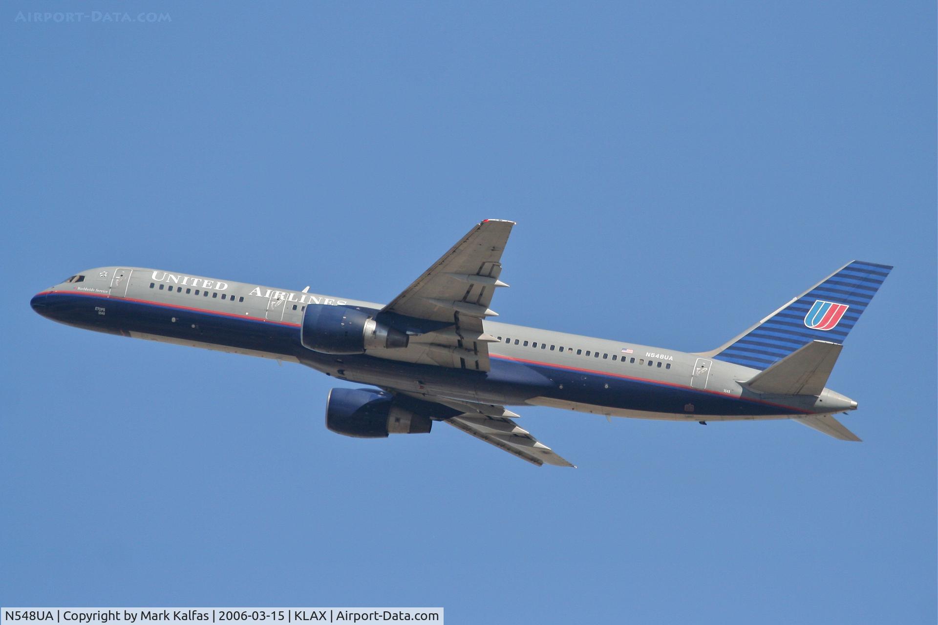 N548UA, 1992 Boeing 757-222 C/N 25396, United Airlines Boeing 757-222 , N548UA 25R departure KLAX.