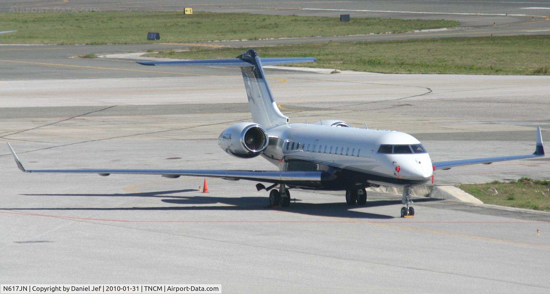 N617JN, 1997 Bombardier BD-700-1A10 Global Express C/N 9004, N617JN park on the main ramp at TNCM