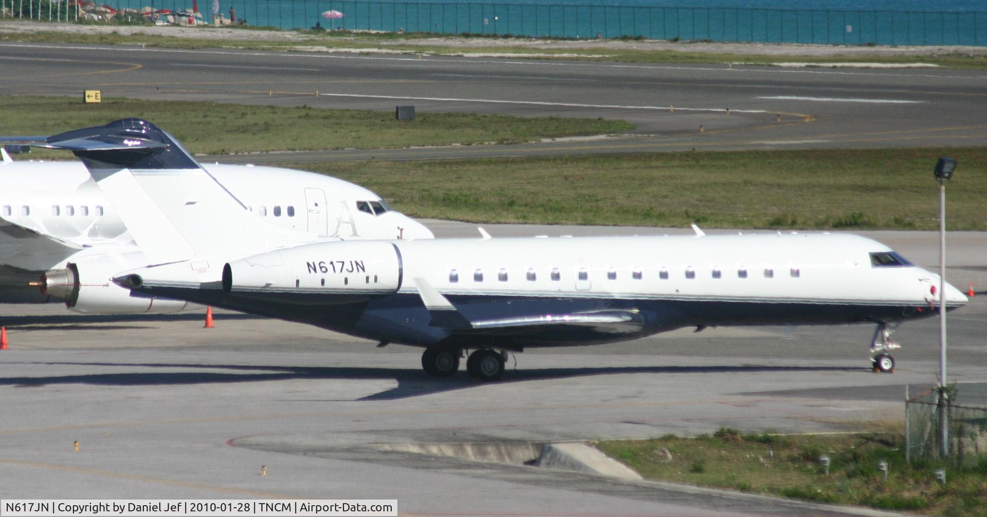 N617JN, 1997 Bombardier BD-700-1A10 Global Express C/N 9004, Just a next view of N617JN on the main ramp at TNCM