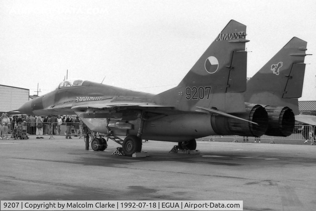 9207, Mikoyan-Gurevich MiG-29A C/N 26392, Mikoyan-Gurevich MiG-29A at RAF Upper Heyford in 1992.
