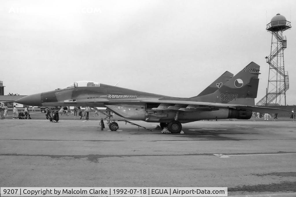 9207, Mikoyan-Gurevich MiG-29A C/N 26392, Mikoyan-Gurevich MiG-29A at RAF Upper Heyford in 1992.