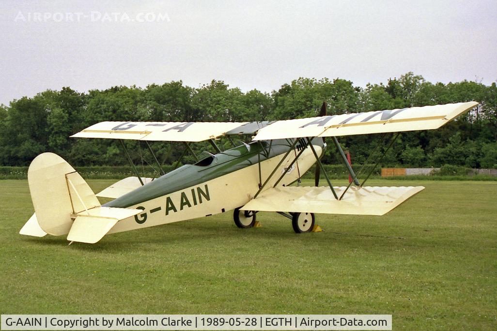 G-AAIN, 1934 Parnall Elf II C/N J.6, Parnall Elf 2 at 'Flying in the Evening Air', at the Shuttleworth Trust, Old Warden in 1989.