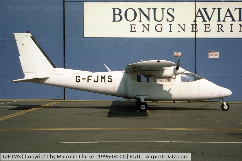G-FJMS, 1977 Partenavia P-68B C/N 113, Partenavia P-68B Victor at Cranfield Airport in 1996.