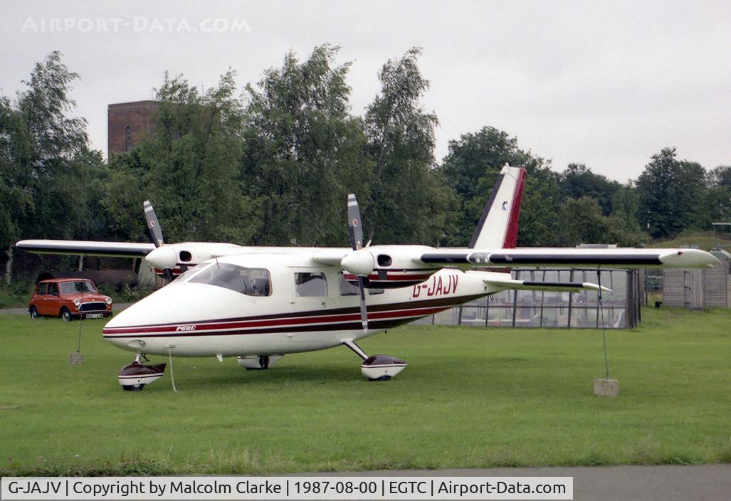G-JAJV, 1982 Partenavia P-68C C/N 253, Partenavia P68C at Cranfield Airfield in 1987.