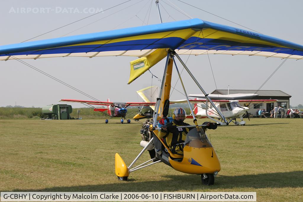 G-CBHY, 2001 Pegasus Quantam 15-912 C/N 7859, Pegasus Quantum 15-912 at Fishburn Airfield; one of the participants in the Fly UK 2006 around Britain flight from Halfpenny Green to Sandown via John O'Groats and Land's End in 2006.