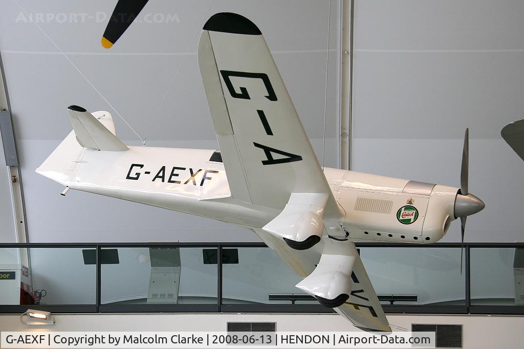 G-AEXF, Percival E-2H Mew Gull (replica) C/N Not found G-AEXF, Percival P-6 Mew Gull (E2H) (replica) in the Milestones of Flight Collection at the RAF Museum, Hendon in 2008.