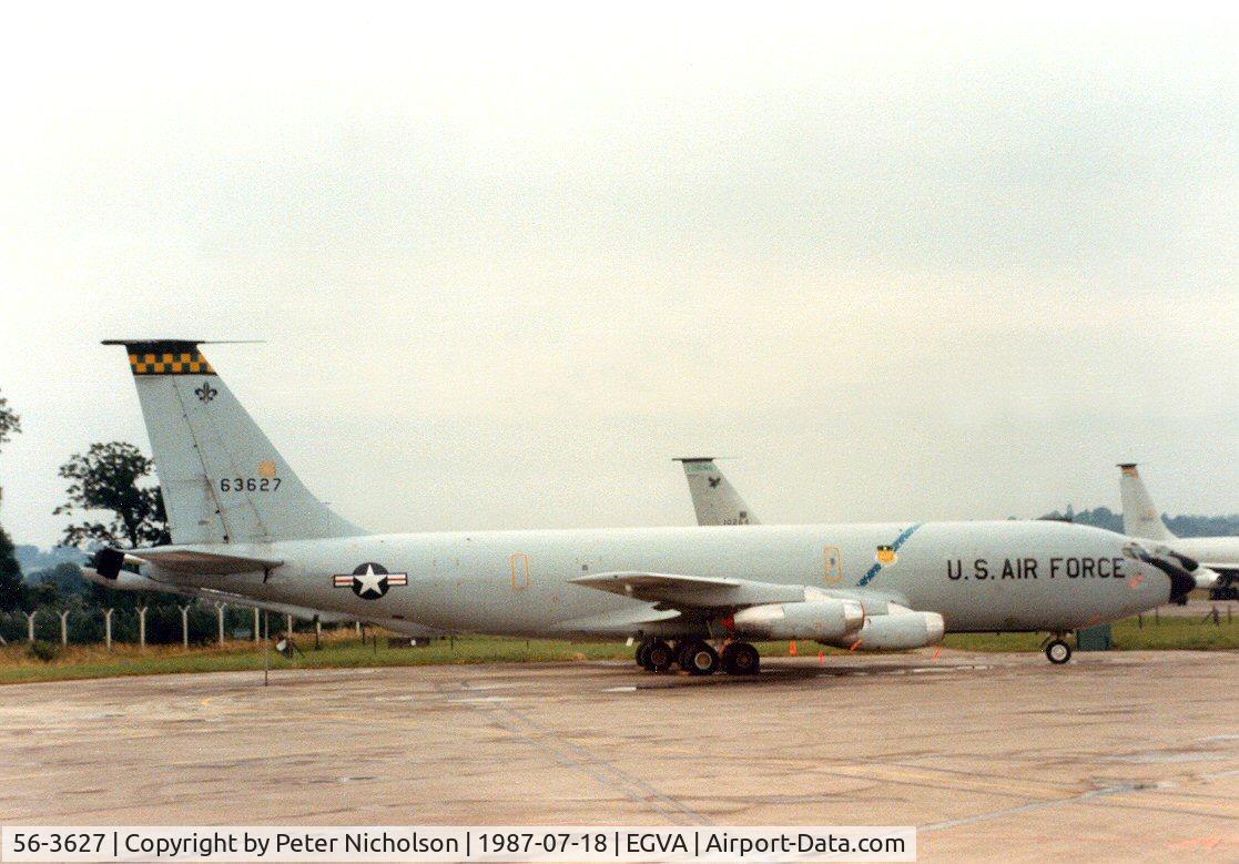 56-3627, 1956 Boeing KC-135A Stratotanker C/N 17376, KC-135A Stratotanker, callsign Inkle 69, of the 2nd Bomb Wing at Barksdale AFB on the flight-line at the 1987 Intnl Air Tattoo at RAF Fairford.