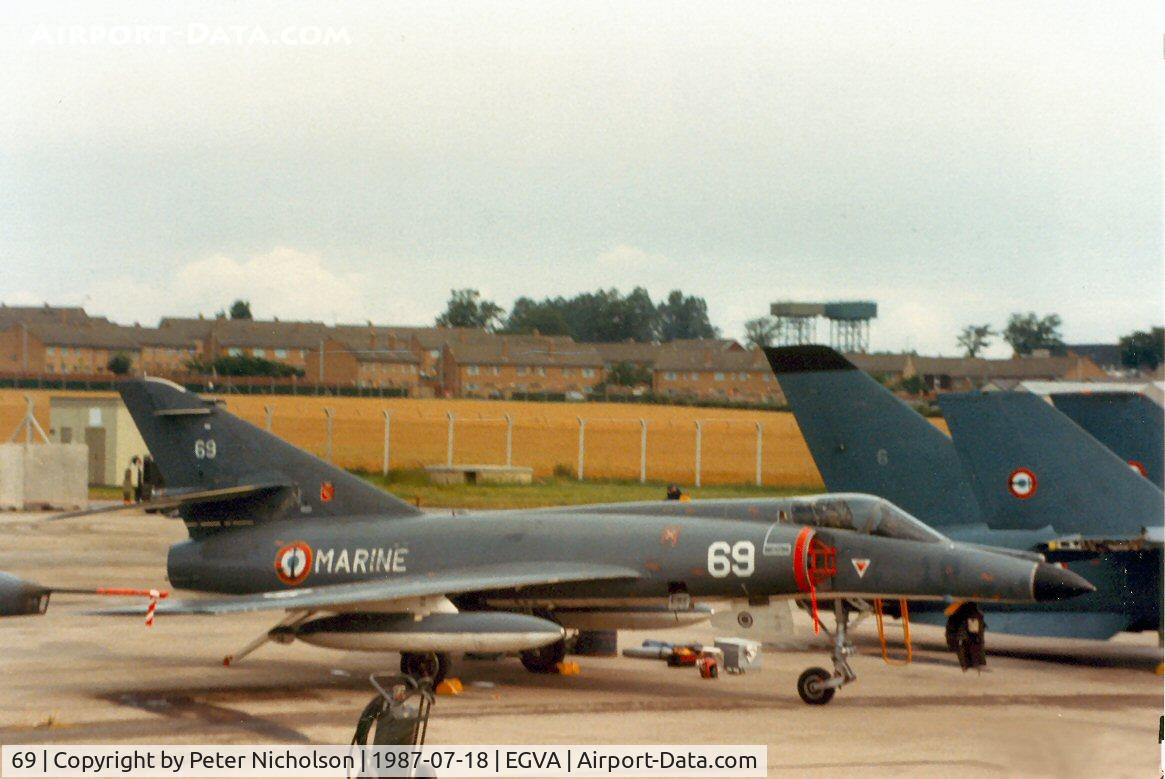 69, Dassault Super Etendard C/N 69, Super Etendard of 11 Flotille French Aeronavale on the flight-line at the 1987 Intnl Air Tattoo at RAF Fairford.