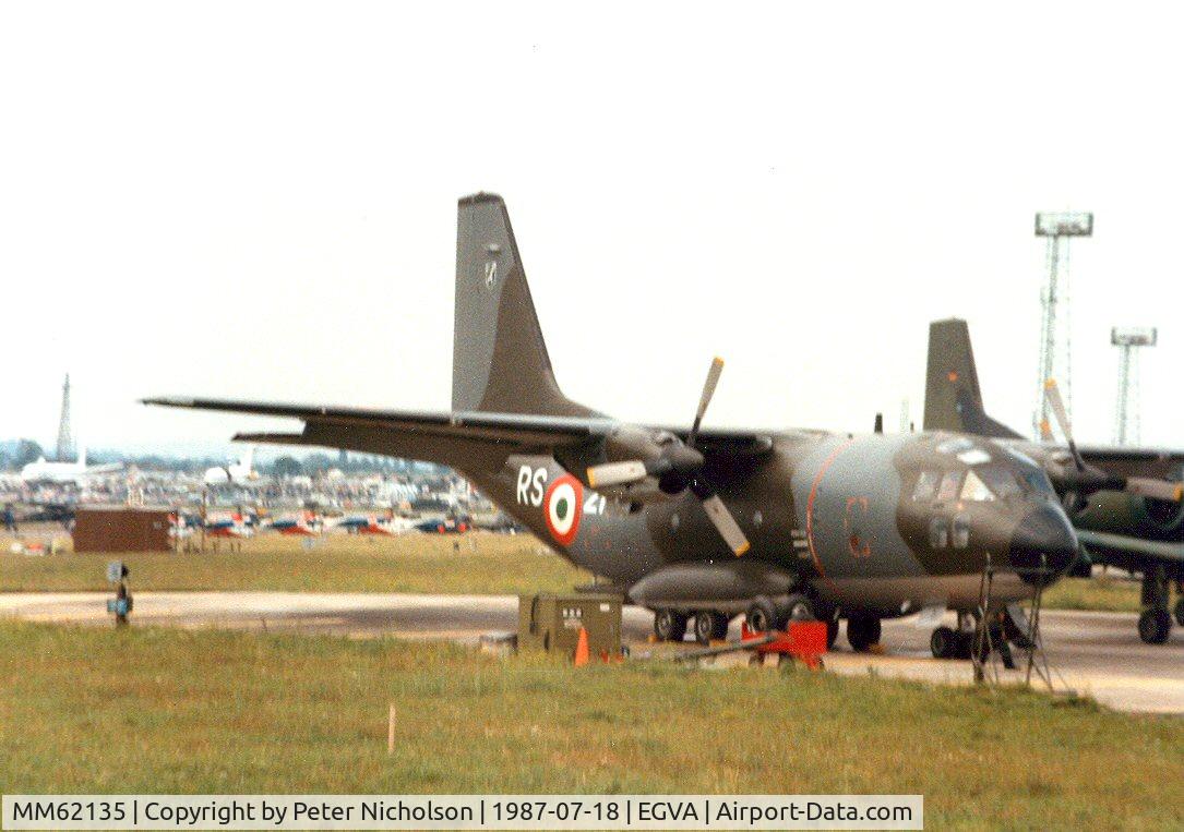 MM62135, Aeritalia G-222TCM C/N 4048, G222TCM, callsign Spera 21, of the Italian Air Force's 311 Grupo on the flight-line at the 1987 Intnl Air Tattoo at RAF Fairford.