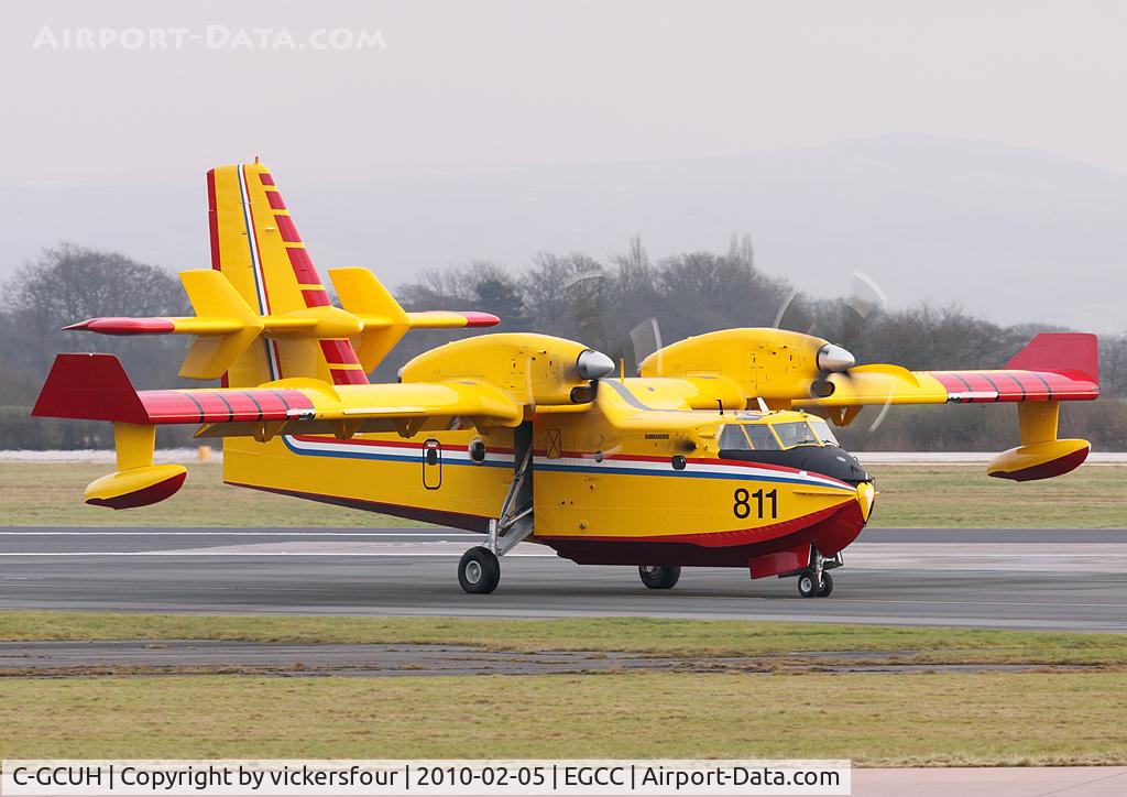 C-GCUH, 2009 Canadair CL-215-6B11 CL-415 C/N 2075, Bombardier CL-415 (c/n 2075). Passing through MAN on its delivery flight to the Croatian Air Force, where it will take up serial 811.