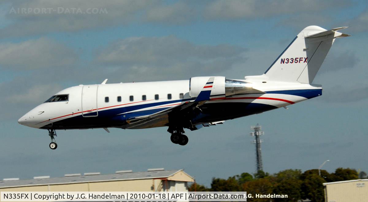 N335FX, 2005 Bombardier Challenger 604 (CL-600-2B16) C/N 5619, on final at Naples FL