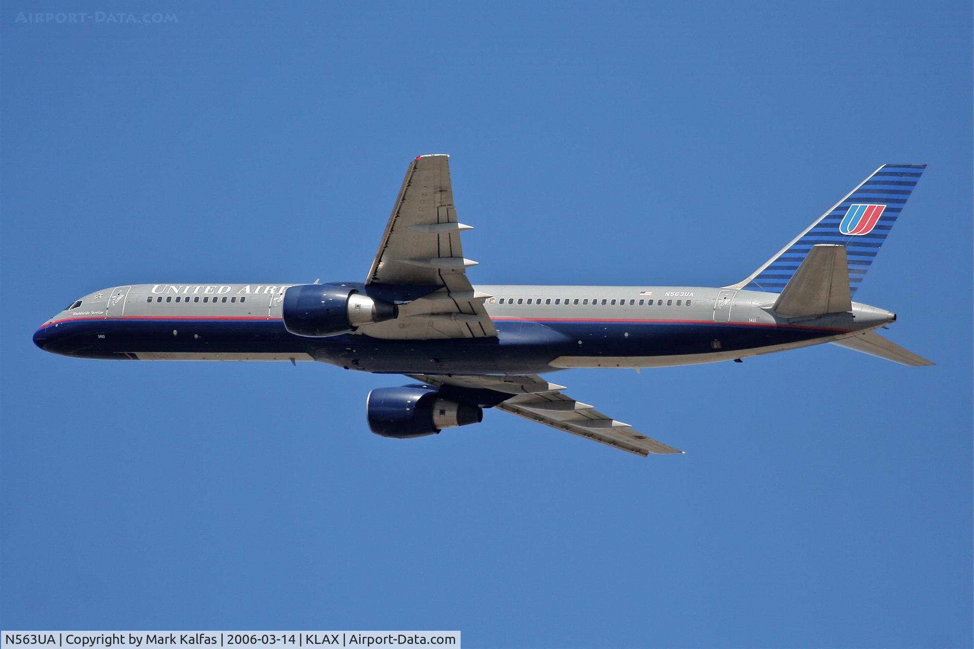 N563UA, 1992 Boeing 757-222 C/N 26665, United Airlines Boeing 757-222 , N563UA 25R departure KLAX.