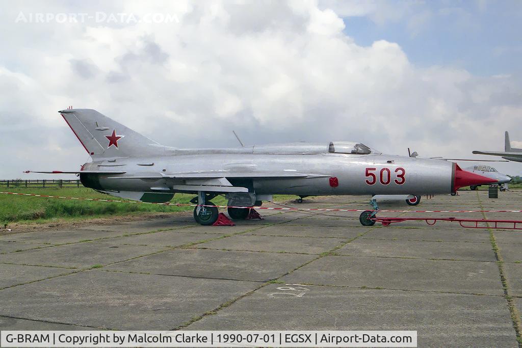 G-BRAM, 1966 Mikoyan-Gurevich MiG-21PF C/N 760503, Mikoyan-Gurevich MiG-21PF 503RED at North Weald in 1990.