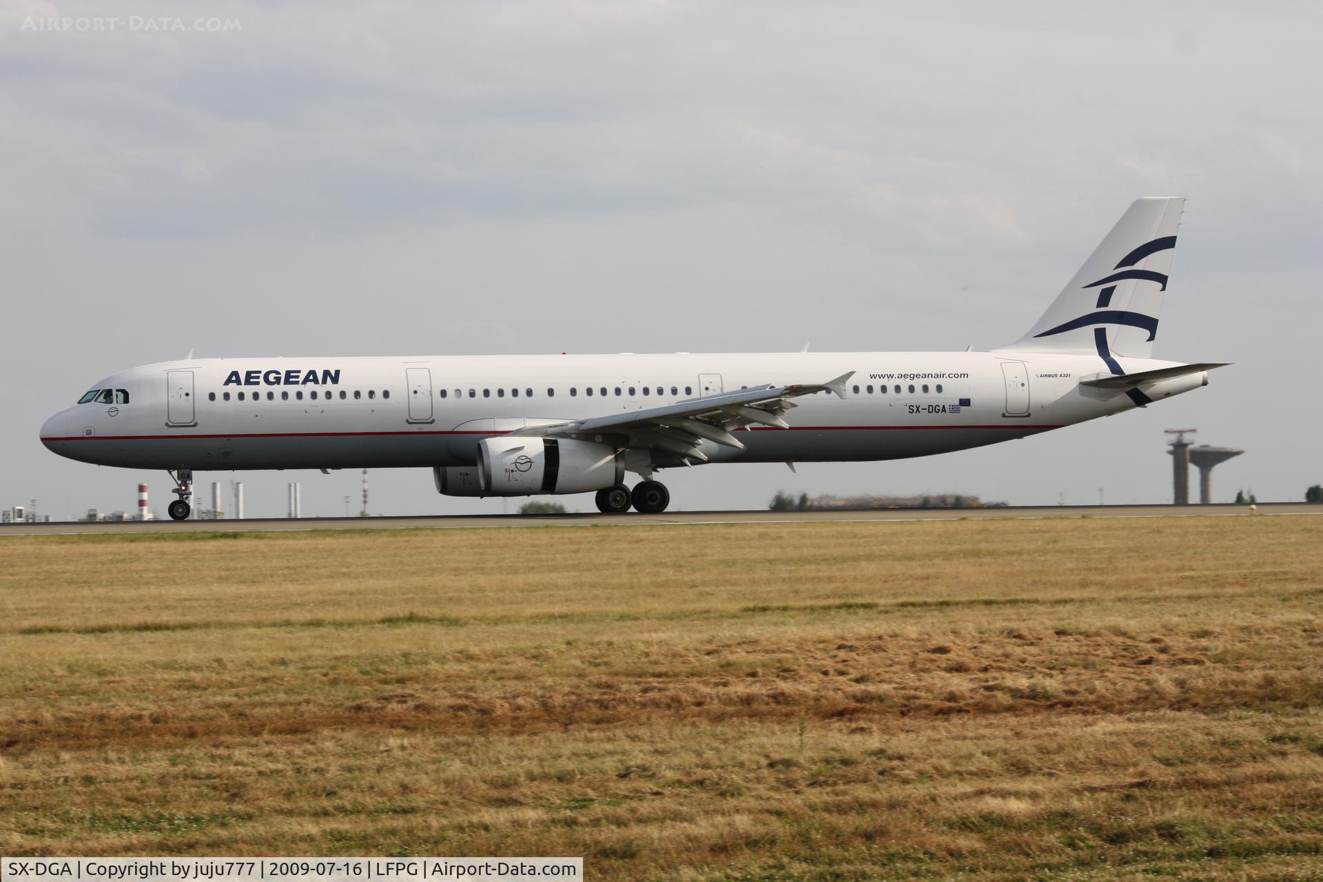 SX-DGA, 2009 Airbus A321-231 C/N 3878, on landing at CDG