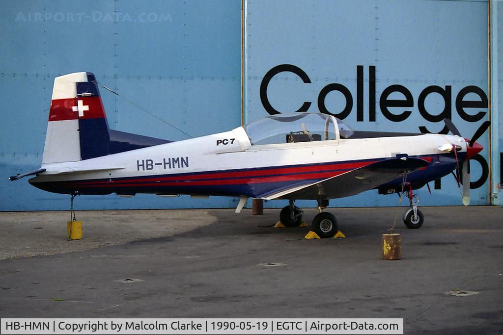 HB-HMN, Pilatus PC-7 C/N Not found HB-HMN, Pilatus PC-7 at Cranfield Airport in 1990.