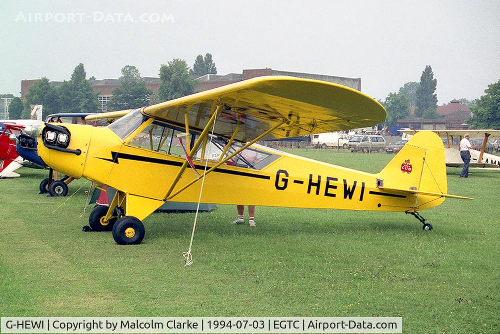 G-HEWI, 1944 Piper L-4J Grasshopper (J3C-65D) C/N 12566, Piper L-4J Grasshopper at the 1994 PFA Rally, Cranfield in 1994..