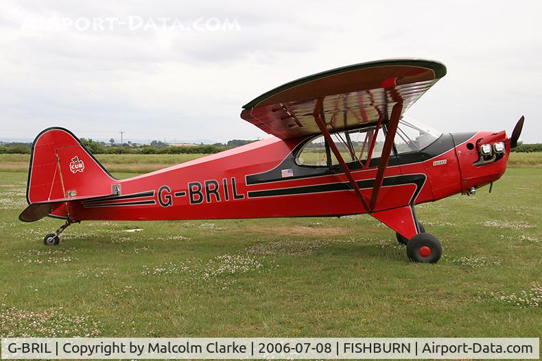 G-BRIL, 1941 Piper J-5A Cub Cruiser C/N 5-572, Piper J-5A Cub Cruiser at Fishburn Airfield, UK in 2006.