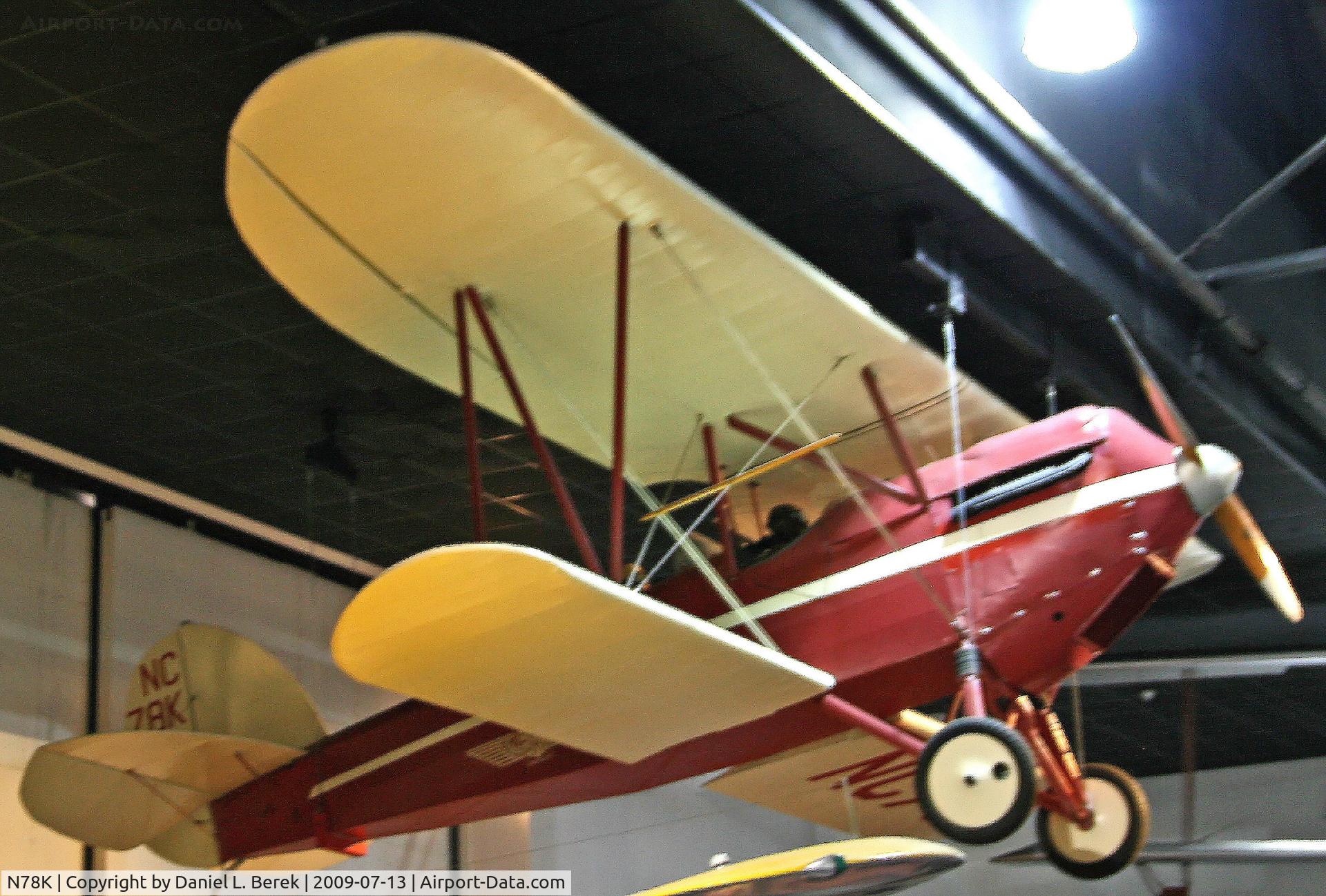 N78K, 1929 Brunner-Winkle Bird A C/N 1067, Golden Age biplane on display at the Cradle of Aviation Museum
