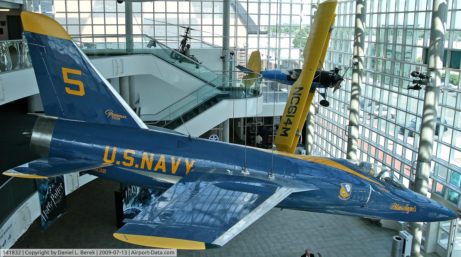 141832, Grumman F-11A Tiger C/N 149, On loan from the National Museum of Naval Aviation, this Blue Angels Tiger resides at the Cradle of Aviation Museum.