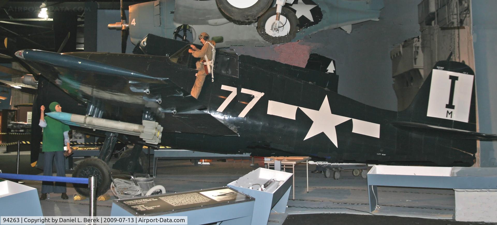 94263, Grumman F-6F Hellcat C/N A-12015, On loan from the National Museum of Naval Aviation, this Hellcat now resides at the Cradle of Aviation Museum.