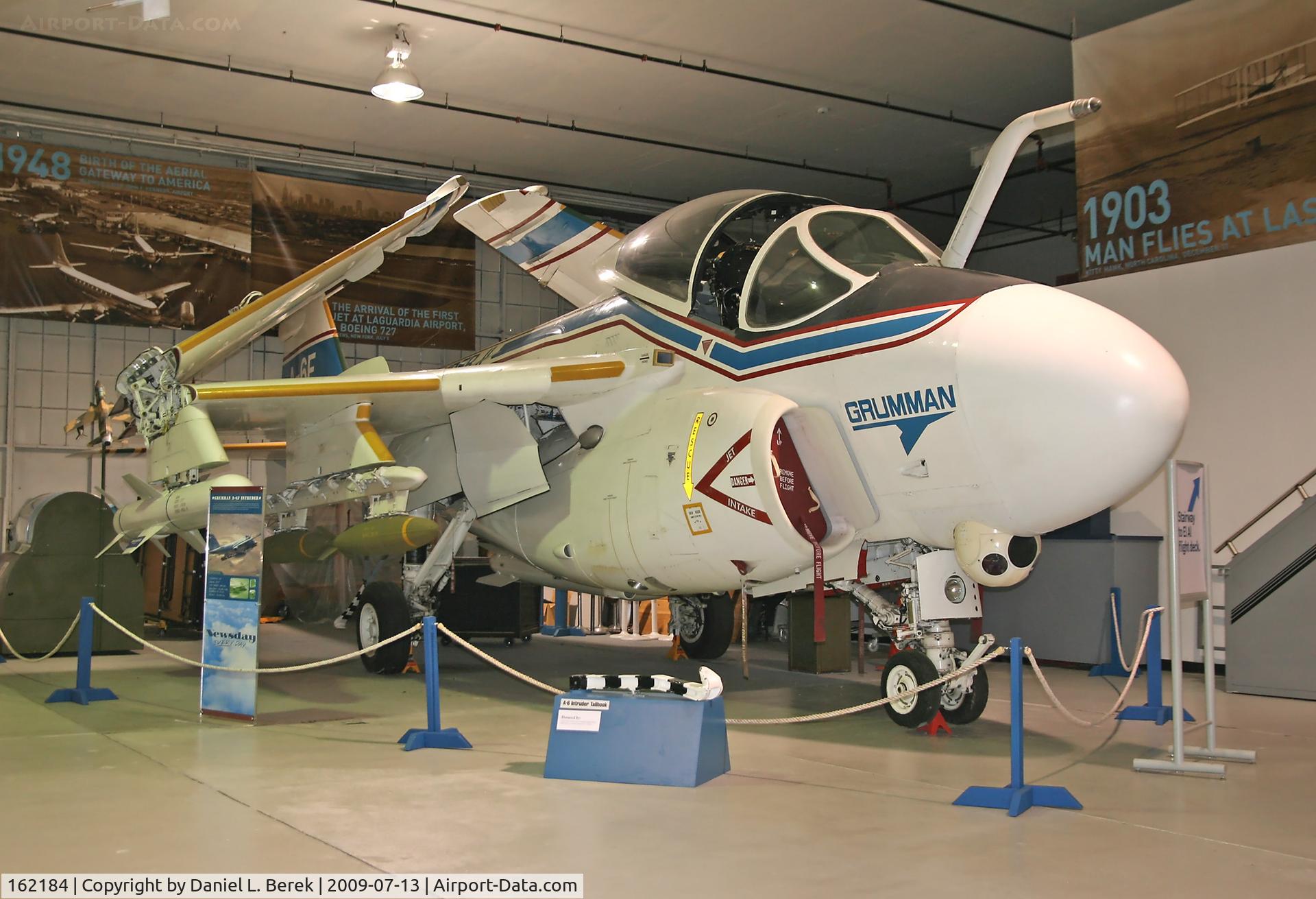 162184, 1987 Grumman A-6F Intruder C/N I-677, On loan from the National Museum of Naval Aviation, this A-6F prototype currently resides at the Cradle of Aviation Museum.