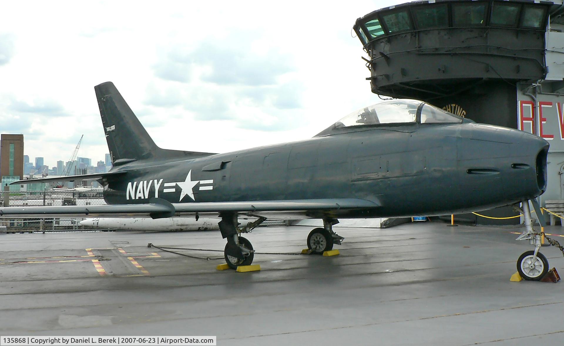 135868, North American F-1C Fury C/N 194-95, On loan from the National Museum of Naval Aviation, this F-4J Fury currently resides on the USS Intrepid.