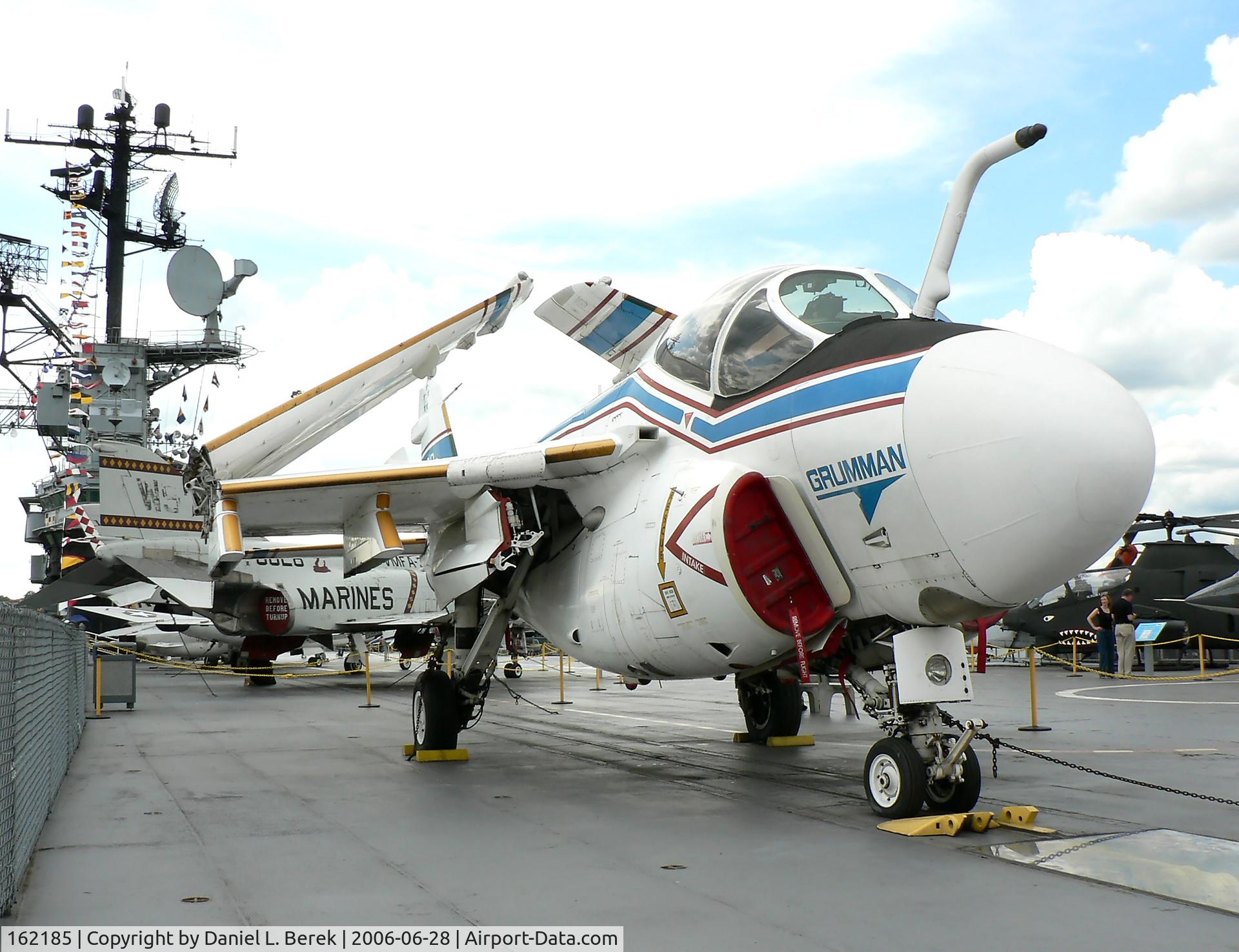 162185, 1987 Grumman A-6F Intruder C/N I-678, On loan from the National Museum of Naval Aviation, this A-6F Intruder prototype currently resides on the USS Intrepid.
