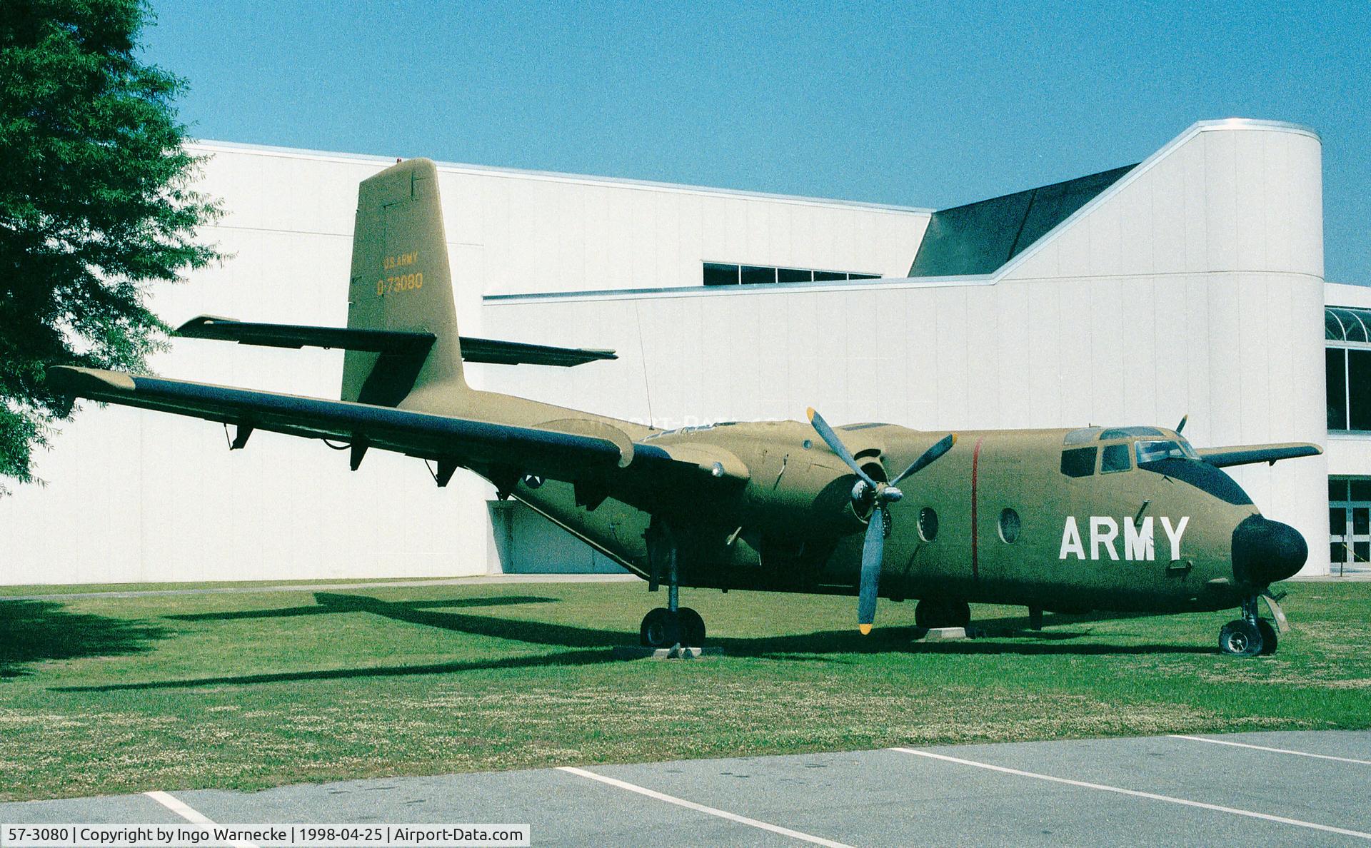 57-3080, 1957 De Havilland Canada YC-7A Caribou (YAC-1) C/N 4, De Havilland Canada YC-7A (DHC-4 Caribou) of the US Army Aviation at the Army Aviation Museum, Ft Rucker AL
