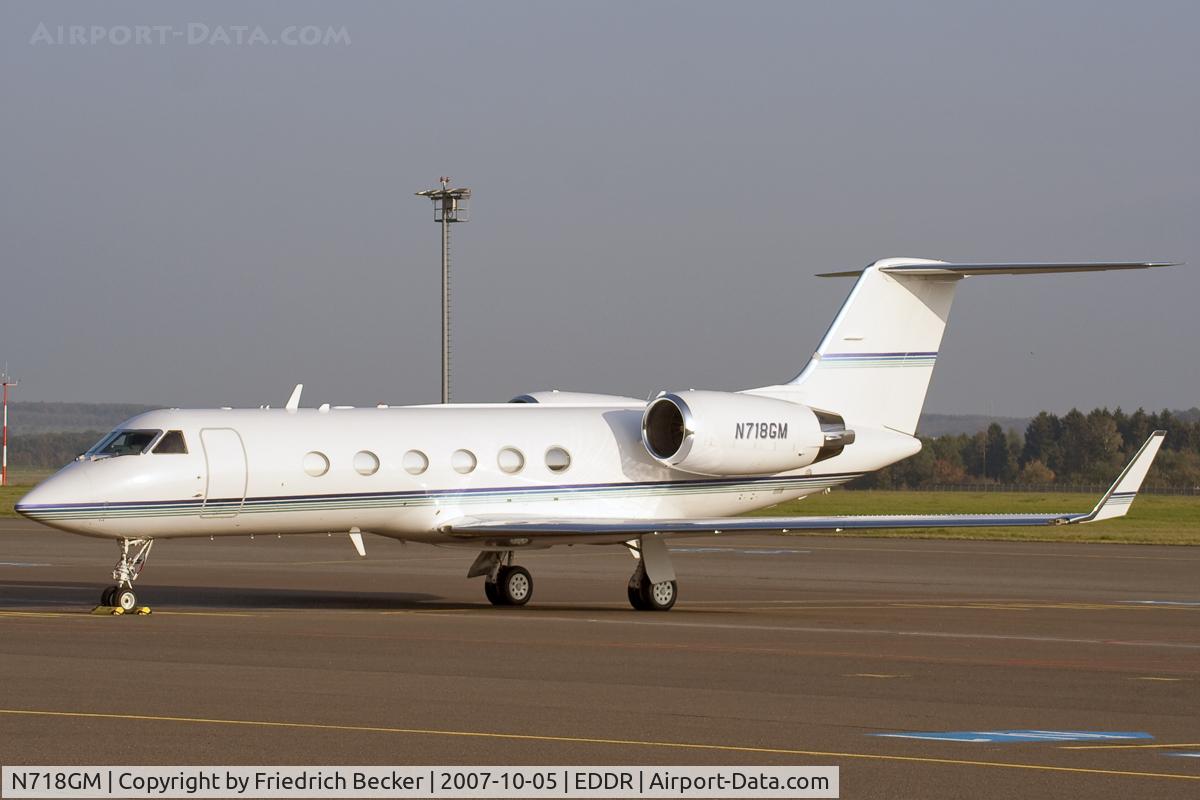 N718GM, 1996 Gulfstream Aerospace G-IV SP C/N 1294, parked at Saarbrücken