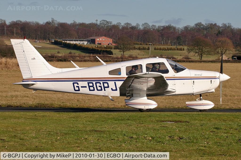 G-BGPJ, 1979 Piper PA-28-161 Cherokee Warrior II C/N 28-7916288, Heading to the A5 hold for Runway 34.