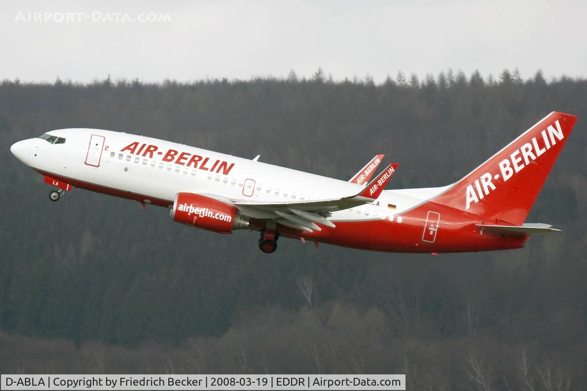 D-ABLA, 2007 Boeing 737-76J C/N 36114, departing EDDR via RW27
