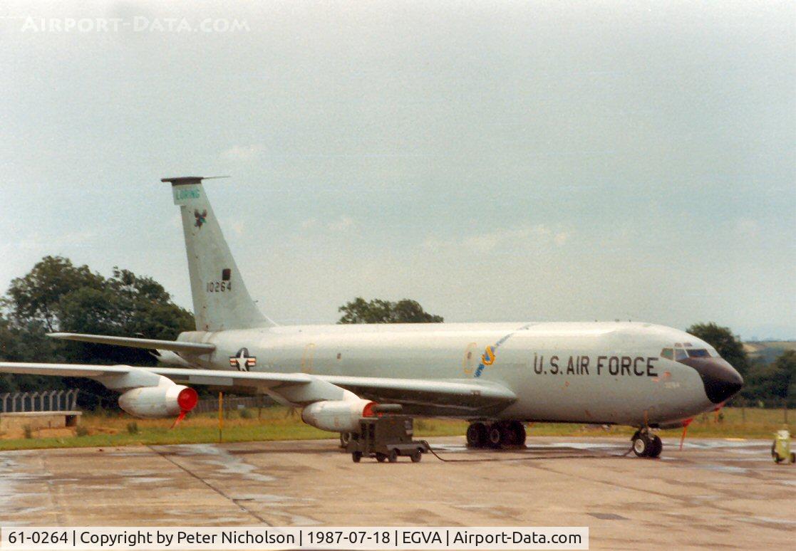 61-0264, 1961 Boeing KC-135A Stratotanker C/N 18171, KC-135A Stratotanker from 42nd Bomb Wing at Loring AFB on display at the 1987 Intnl Air Tattoo at RAF Fairford.