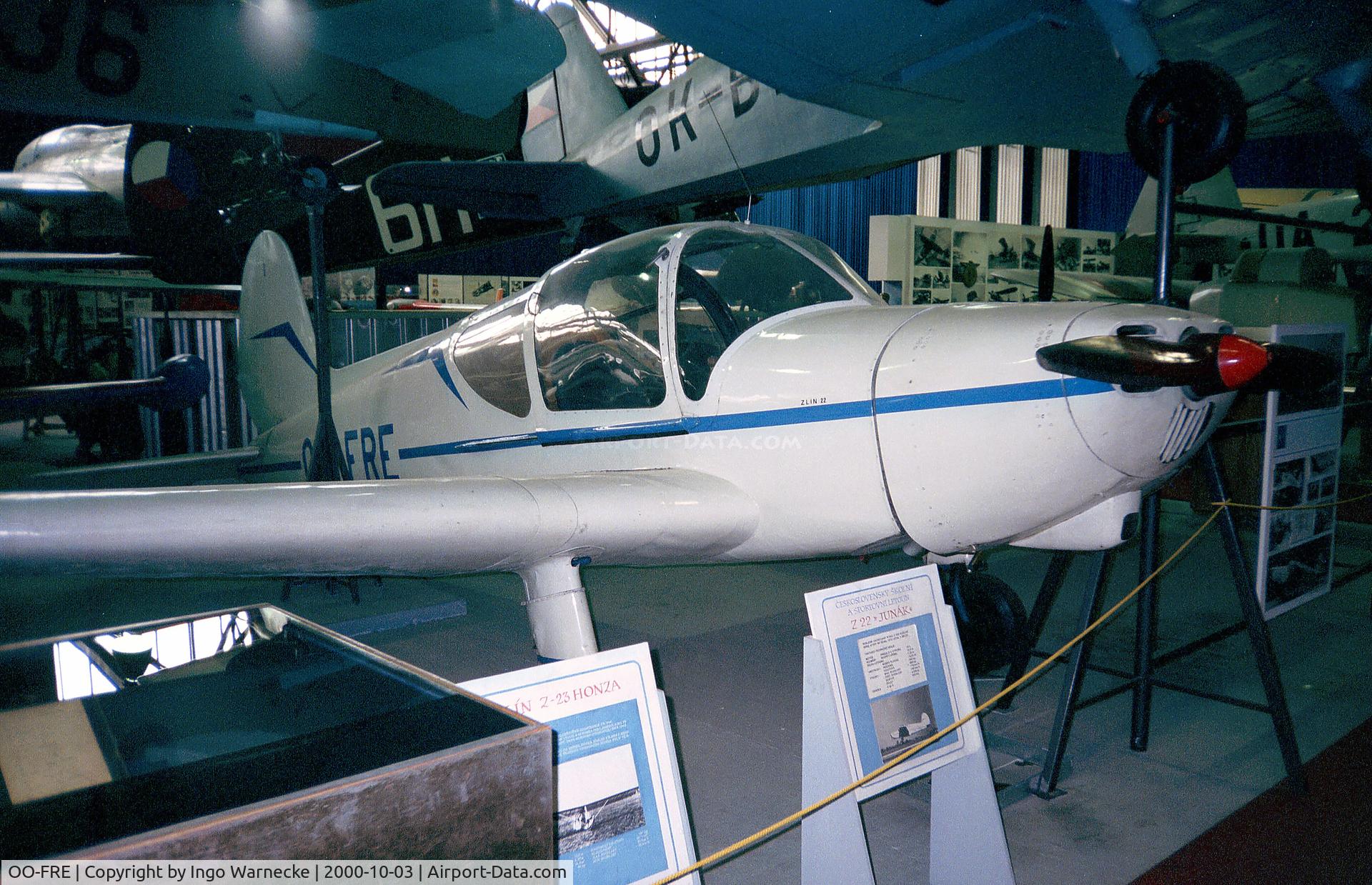 OO-FRE, 1955 Zlin Z-22 C/N 82, Zlin Z-22 Skaut / Junak at the Letecke Muzeum, Prague-Kbely