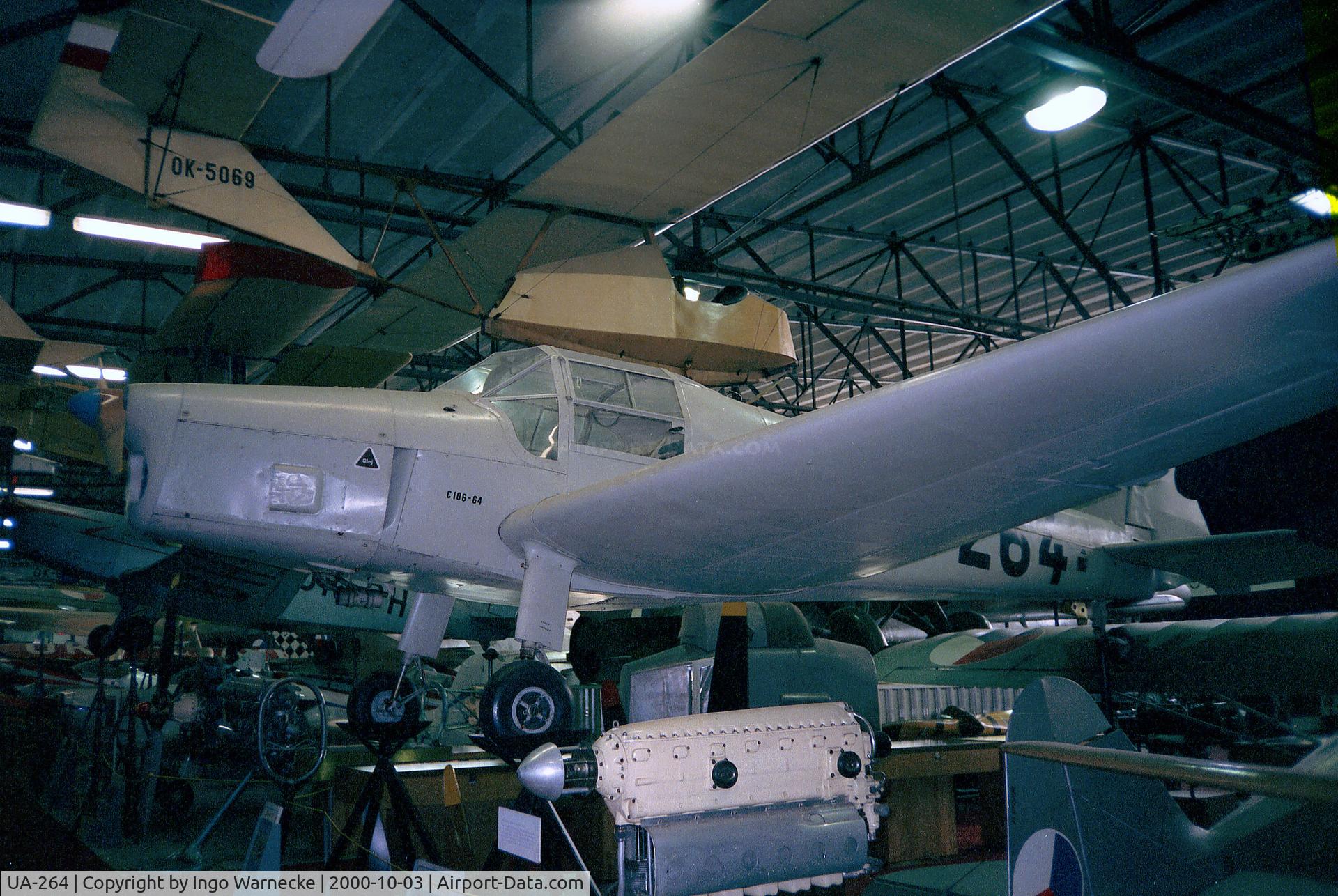UA-264, Bucker (Zlin) Z-381 (C-106) Bestmann C/N 64, Zlin Z-381 (C-106) (postwar copy of the Bücker Bü 181 Bestmann) of the Czechoslovak Air Force at the Letecke Muzeum, Prague-Kbely