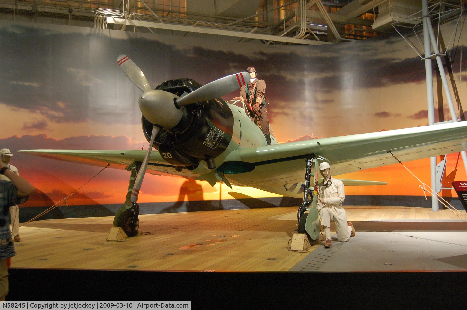 N58245, Mitsubishi A6M2-21 Zero C/N 807, A6M2 Zero on display at The Pacific Aviation Museum