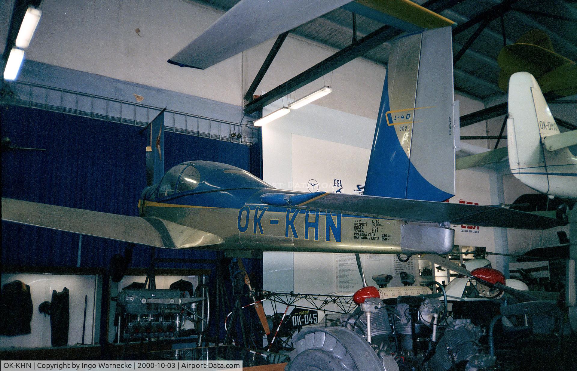 OK-KHN, Orlican L-40 Meta Sokol C/N 150002, Orlican L-40 Meta Sokol (2nd prototype) at the Letecke Muzeum, Prague-Kbely