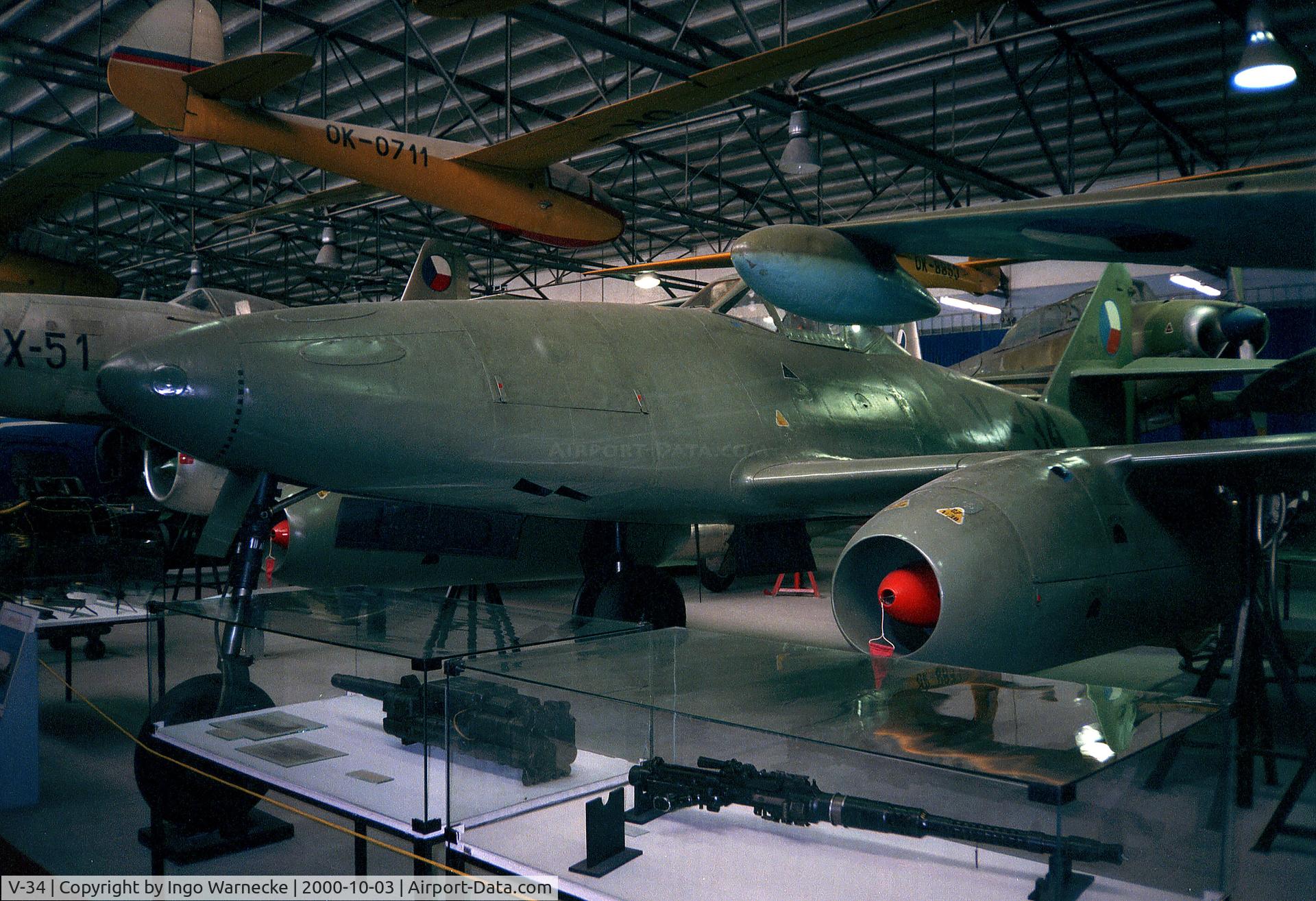V-34, 1946 Avia S-92 C/N 4, Avia S-92 (postwar produced copy of the Messerschmitt Me 262) at the Letecke Muzeum, Prague-Kbely