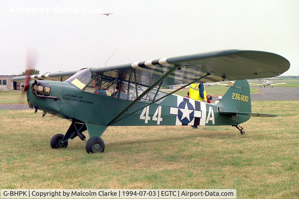G-BHPK, 1943 Piper L-4H Grasshopper (J3C-65D) C/N 12161, Piper L-4J Grasshopper (J3C-65D) at the 1994 PFA Rally, Cranfield in 1994.