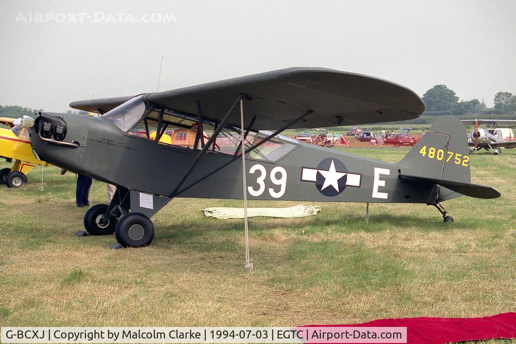 G-BCXJ, 1944 Piper L-4J Grasshopper (J3C-65D) C/N 13048, Piper L-4J Grasshopper (J3C-65D) at the 1994 PFA Rally, Cranfield in 1994.
