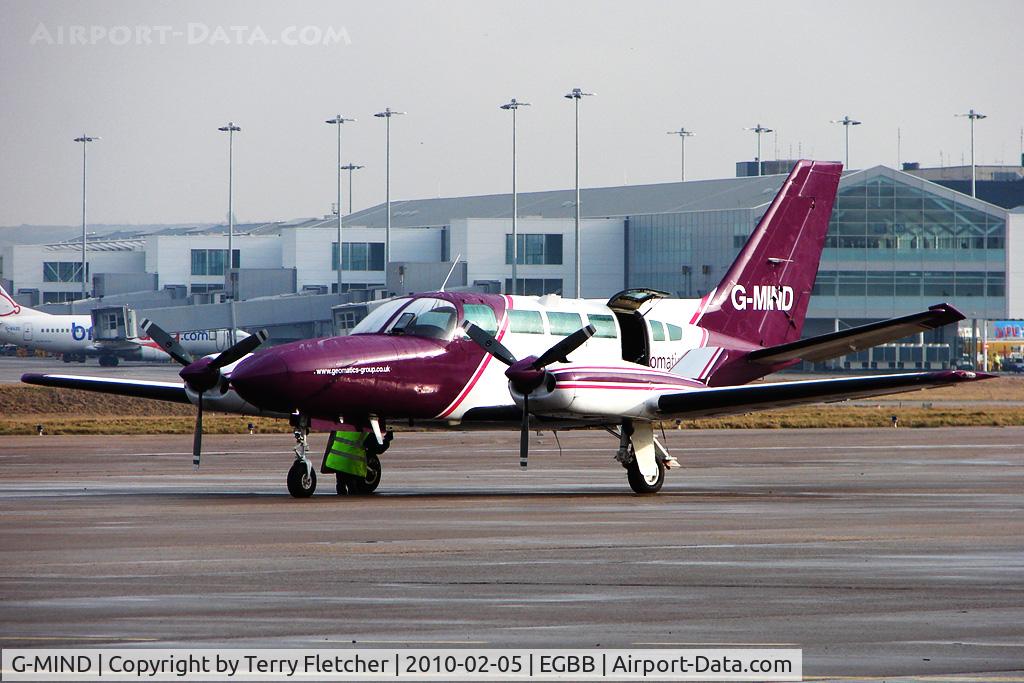 G-MIND, 1976 Cessna 404 Titan C/N 404-0004, Cessna 404 on Elmdon ramp at BHX