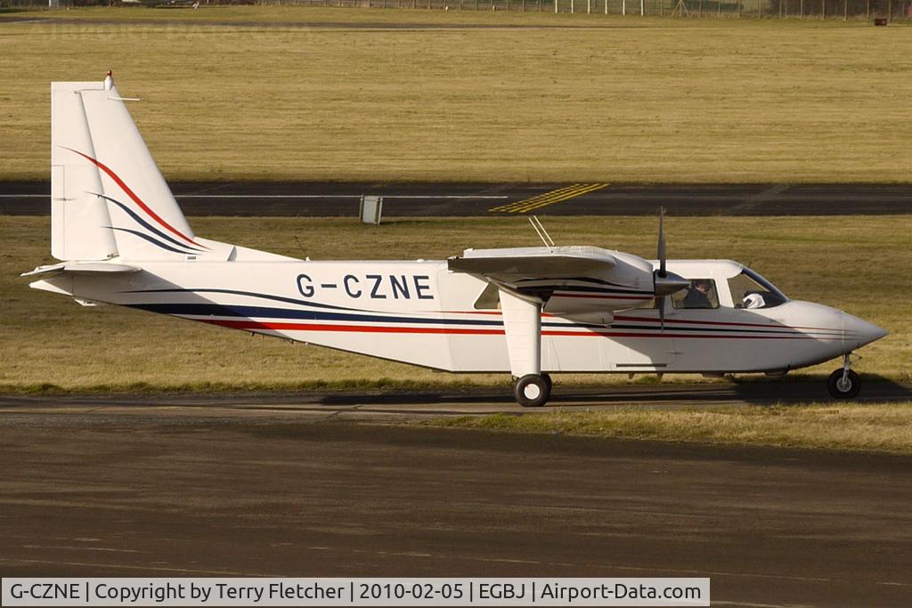 G-CZNE, 2002 Britten-Norman BN-2B-20 Islander C/N 2301, Islander made a brief stop at Staverton for fuel