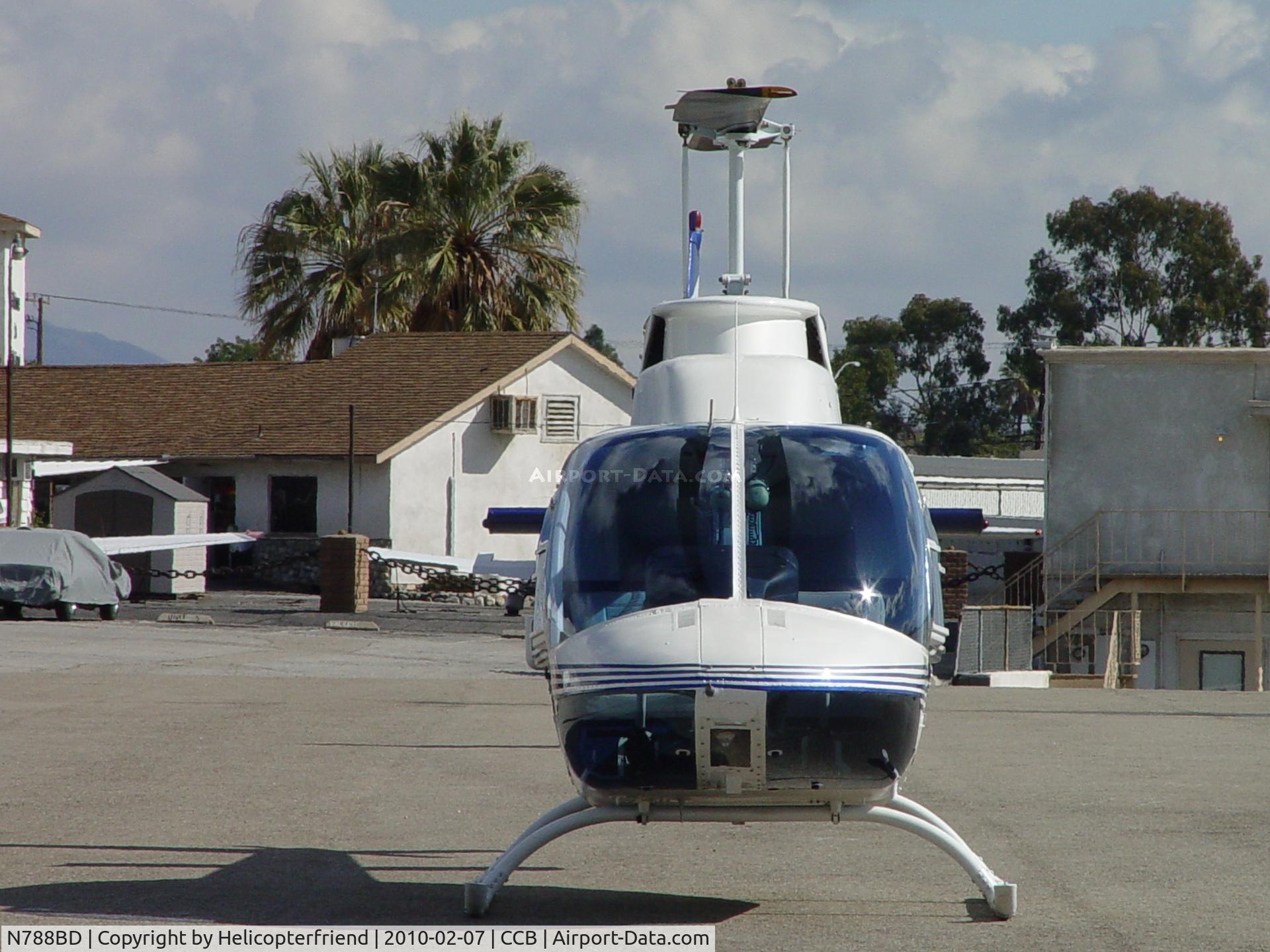 N788BD, 1975 Bell 206B JetRanger 2 C/N 1726, Parked at Cable, visiting from Brackett