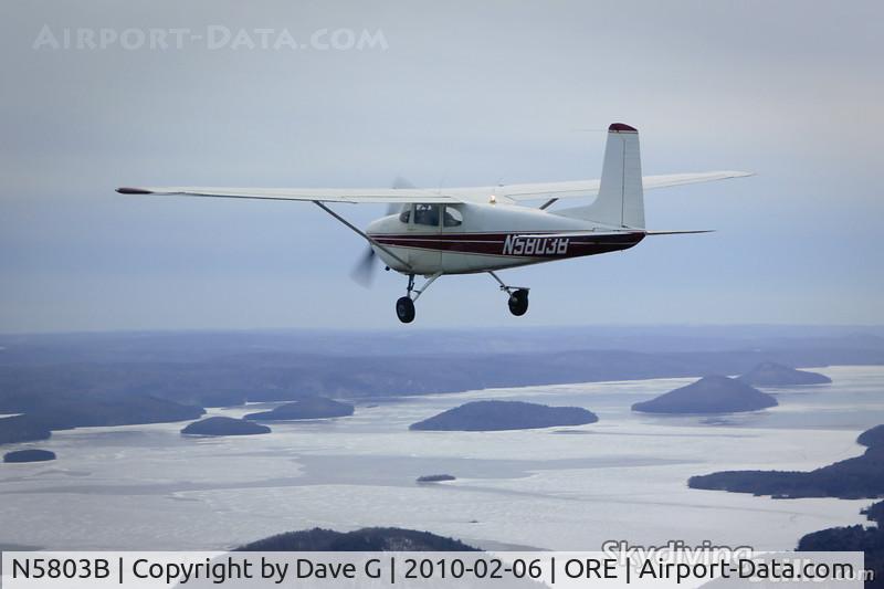 N5803B, 1956 Cessna 182 Skylane C/N 33803, Leading a 6-plane formation over Orange, MA