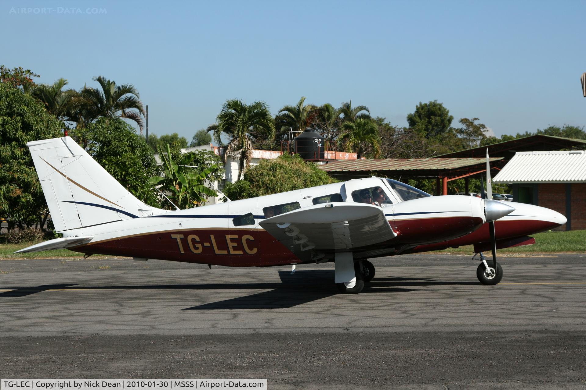 TG-LEC, 1978 Piper PA-34-200T C/N 34-7870261, MSSS One of many TG- aircraft that came for the day or weekend to Ilopango 2010