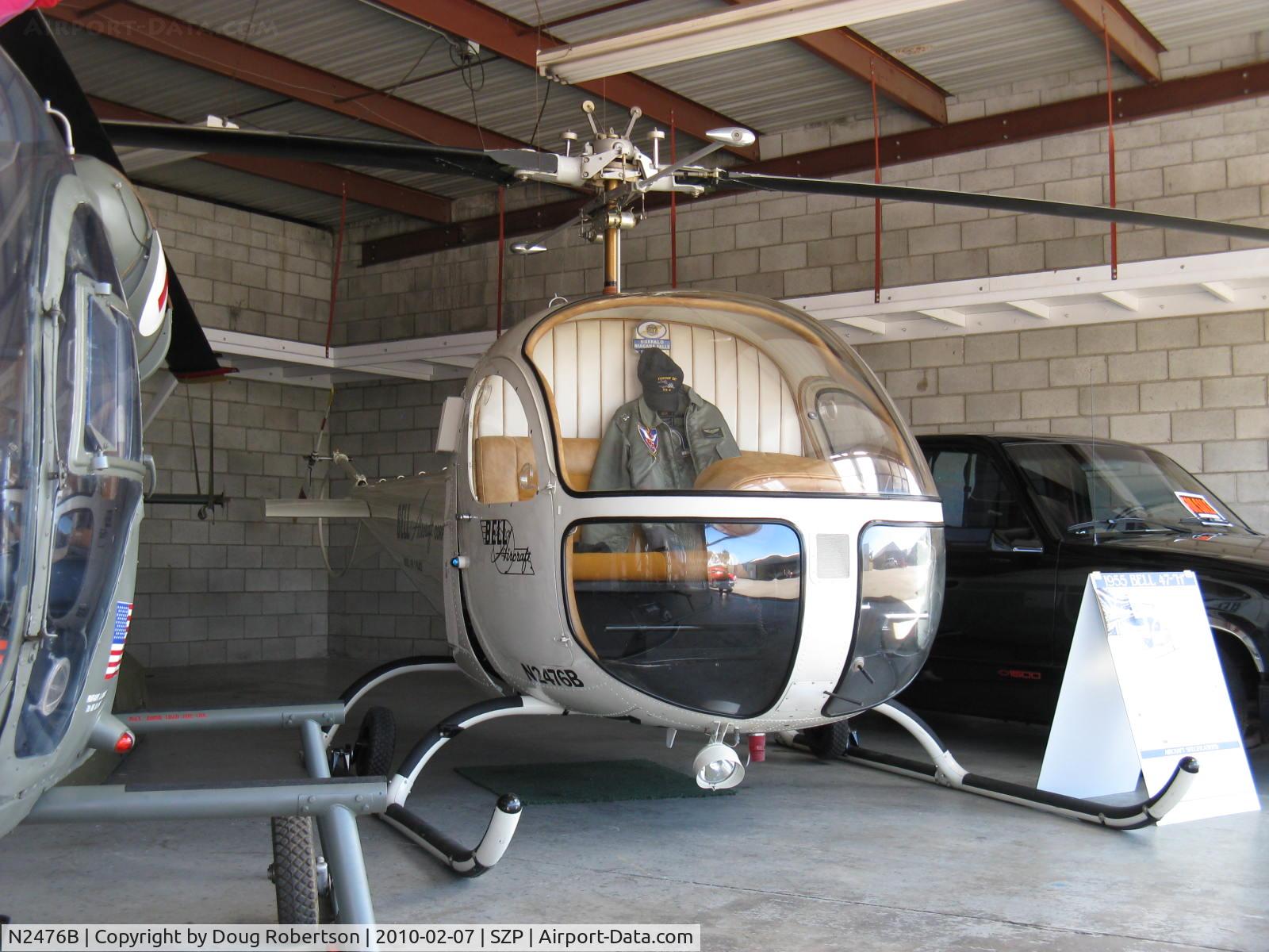 N2476B, 1956 Bell 47H-1 C/N 1365, 1956 Bell 47H-1, Franklin 6V4-200C32 200 shp; Bell built only 30 model 47H helicopters, this is only one of two left flying in the USA.