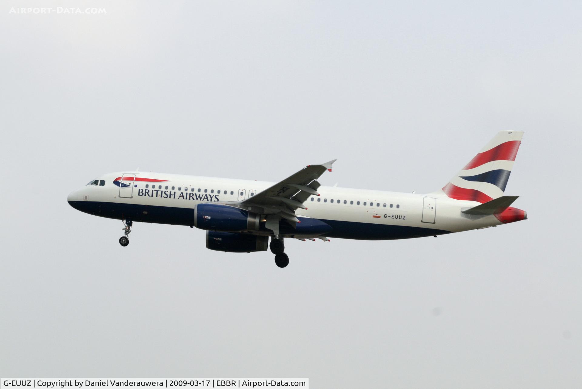 G-EUUZ, 2008 Airbus A320-232 C/N 3649, Arrival of flight BA394 to RWY 02