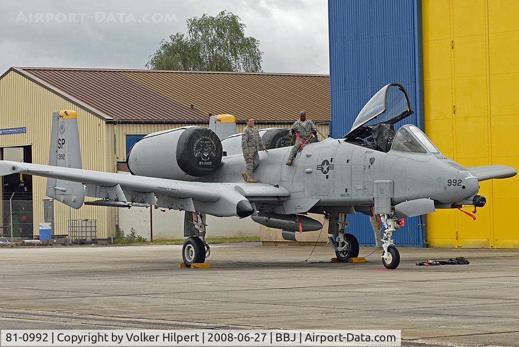 81-0992, 1981 Fairchild Republic A-10A Thunderbolt II C/N A10-0687, at BBJ
