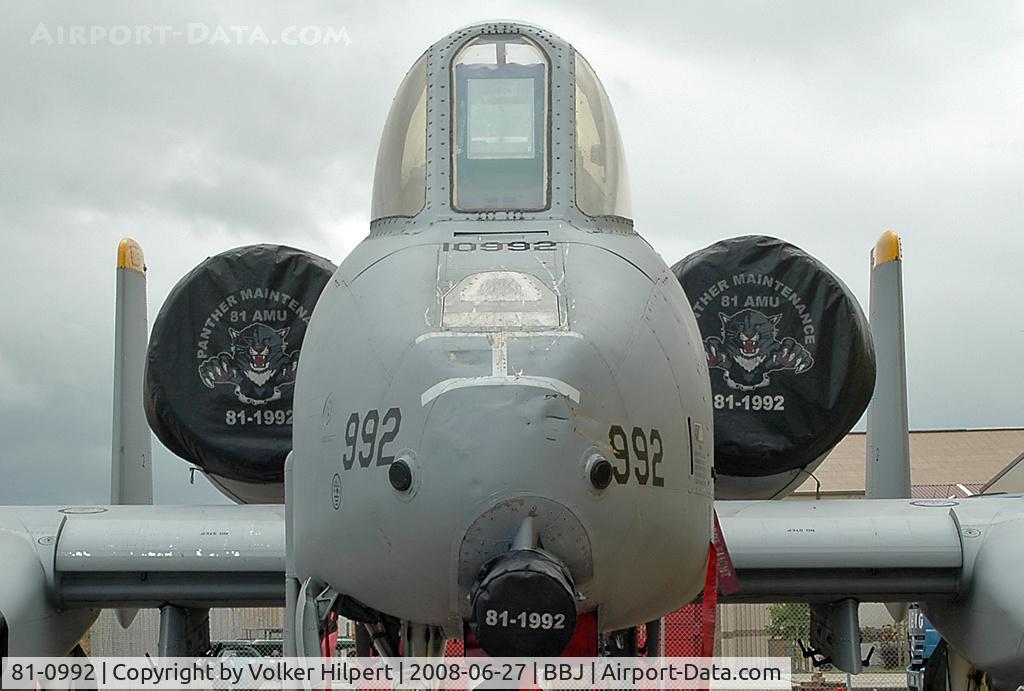81-0992, 1981 Fairchild Republic A-10A Thunderbolt II C/N A10-0687, at BBJ