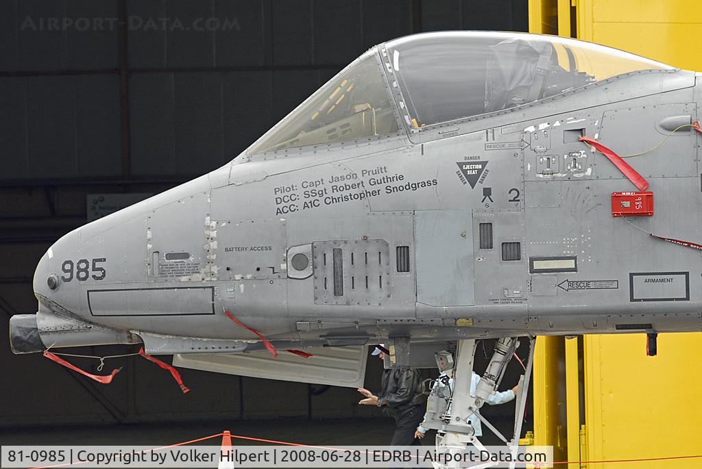 81-0985, 1981 Fairchild Republic A-10A Thunderbolt II C/N A10-0680, at BBJ