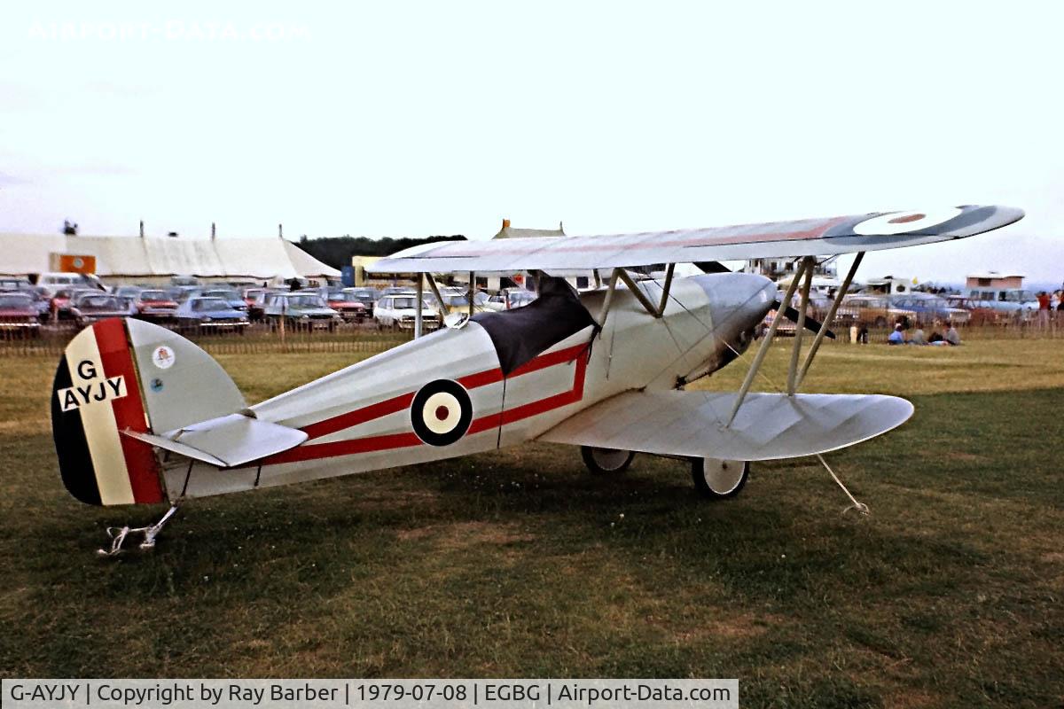 G-AYJY, 1975 Isaacs Fury II C/N PFA 1373, Isaacs Fury II [PFA 1373] Leicester~G 08/07/1979. Seen at PFA Fly In Leicester in 1979 .Image from a slide.